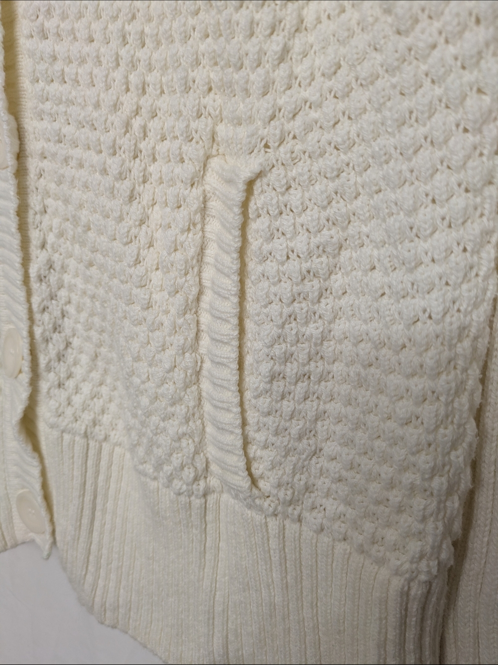 Croft & Barrow Cream Chunky Knit Cardigan Sweater XL 🤍 - Picture 5 of 9